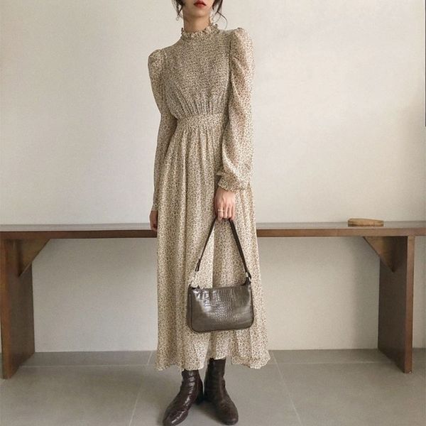 bgteever vintage stand collar ruched sleeve a-line dress women floral print elastic waist female dress spring vestidos femme 202 201025, Black;gray
bgteever vintage stand collar ruched sleeve a-line dress women floral print elastic waist female dress spring vestidos femme 202 201025, Black;gray
