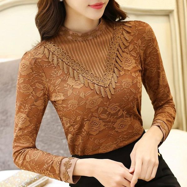 women's blouses & shirts autumn long sleeve shirt women lace blouse fashion woman 2021 solid ladies clothing blusa feminina a283, White
women's blouses & shirts autumn long sleeve shirt women lace blouse fashion woman 2021 solid ladies clothing blusa feminina a283, White