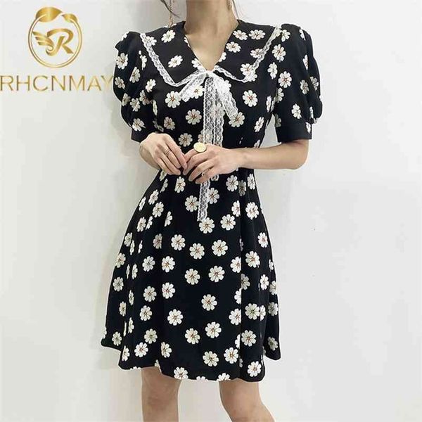 korea women's lace bow peter pan collar dress ladies small daisy printed dresses summer girl student vestidos women clothes 210520, Black;gray
korea women's lace bow peter pan collar dress ladies small daisy printed dresses summer girl student vestidos women clothes 210520, Black;gray