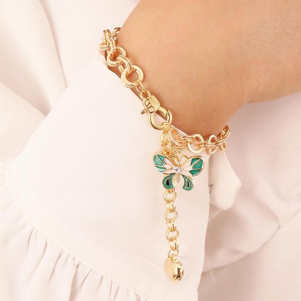 link, chain fashion gold color metal thick heart bracelets for women beauty butterfly bracelet party jewelry gift friends, Black
link, chain fashion gold color metal thick heart bracelets for women beauty butterfly bracelet party jewelry gift friends, Black