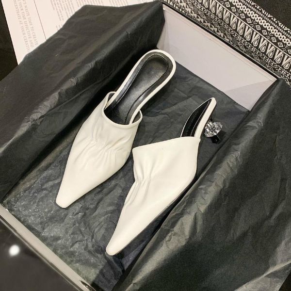 dress shoes summer fashion women pointed toe slipper nude white chunky heels outsides ladies sandals beach mules, Black
dress shoes summer fashion women pointed toe slipper nude white chunky heels outsides ladies sandals beach mules, Black