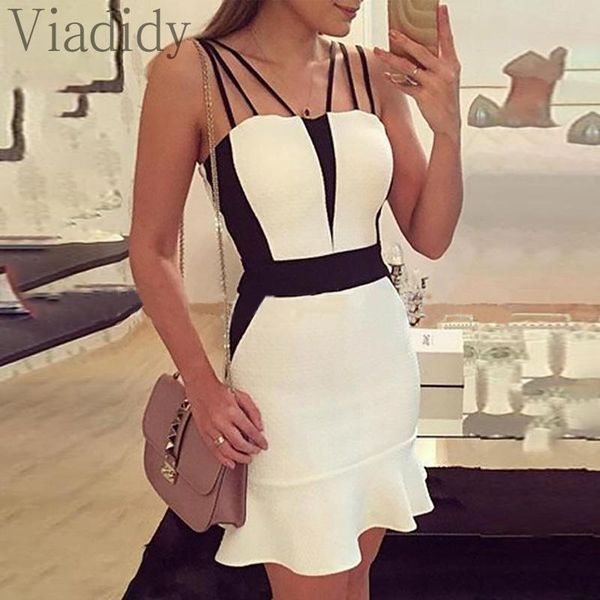 women's spaghetti strap colorblock backless ruffle party dress casual dresses, Black;gray
women's spaghetti strap colorblock backless ruffle party dress casual dresses, Black;gray