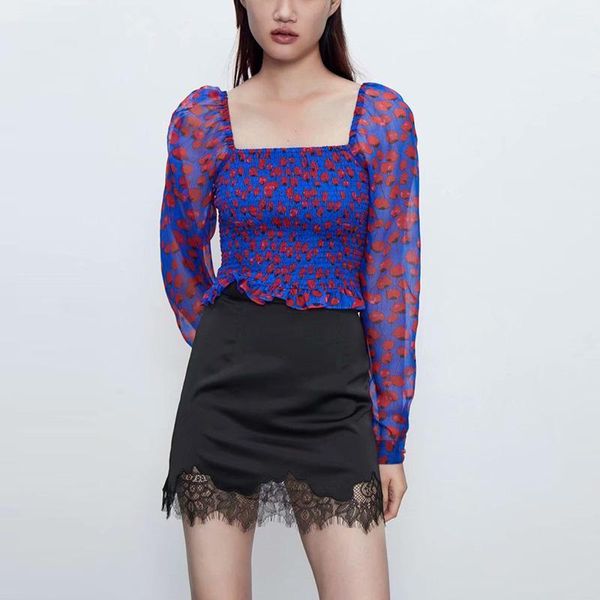 fashion lantern sleeve floral blouse crop square collar ruffles pleated pullover shirt women summer elegant women's blouses &, White
fashion lantern sleeve floral blouse crop square collar ruffles pleated pullover shirt women summer elegant women's blouses &, White