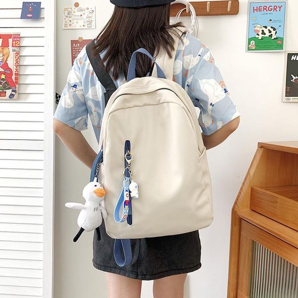 backpack student school bag canvas simple large korean fashion college style female class shoulder travel bags
backpack student school bag canvas simple large korean fashion college style female class shoulder travel bags