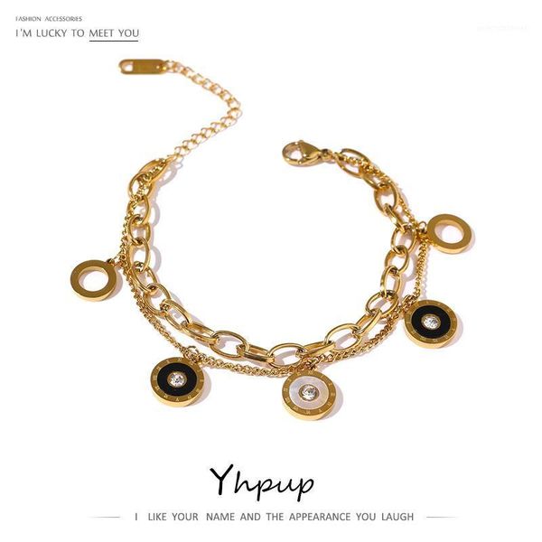 yhpup trendy roman round pendant cz bangle bracelet for women stainless steel 18 k plated bling cubic zirconia bracelet gift1, Golden;silver
yhpup trendy roman round pendant cz bangle bracelet for women stainless steel 18 k plated bling cubic zirconia bracelet gift1, Golden;silver