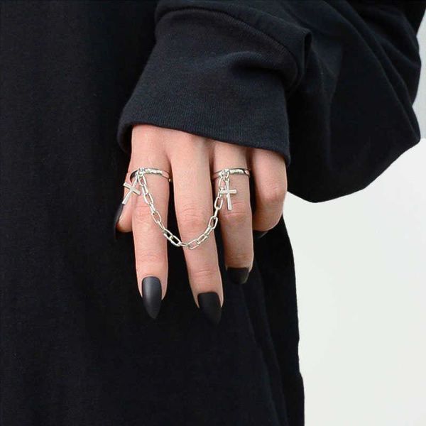 ring gothic hiphop cross punk double for women men adjustable silver color chain set 2021 trendy unusual jewelry, Golden;silver
ring gothic hiphop cross punk double for women men adjustable silver color chain set 2021 trendy unusual jewelry, Golden;silver