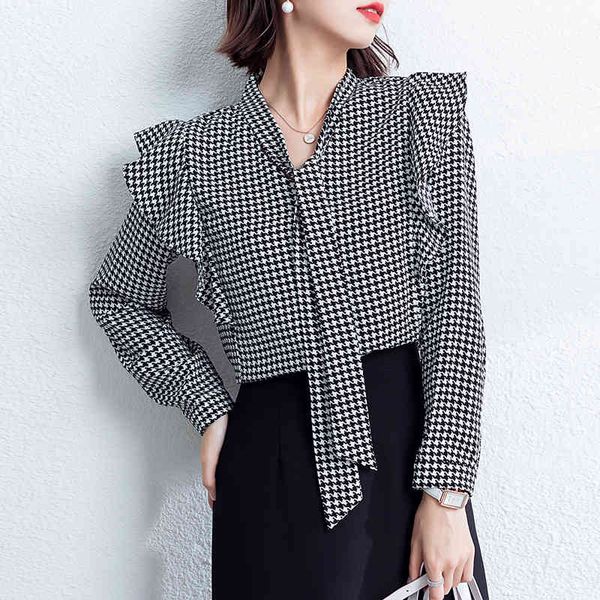 women's blouses & shirts shirt big autumn, female blouse long sleeve chiffon with ruffle tjtd, White
women's blouses & shirts shirt big autumn, female blouse long sleeve chiffon with ruffle tjtd, White