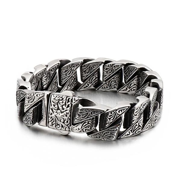 link, chain fashion punk 20mm chunky link bracelet men stainless steel myterious symbol charm bike biker armband male jewelry, Black
link, chain fashion punk 20mm chunky link bracelet men stainless steel myterious symbol charm bike biker armband male jewelry, Black