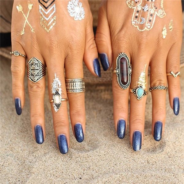 8pcs sets boho vintage rings for women geometric blue stone engraved tibetan silver female beach finger turkish ring jewelry, Golden;silver
8pcs sets boho vintage rings for women geometric blue stone engraved tibetan silver female beach finger turkish ring jewelry, Golden;silver