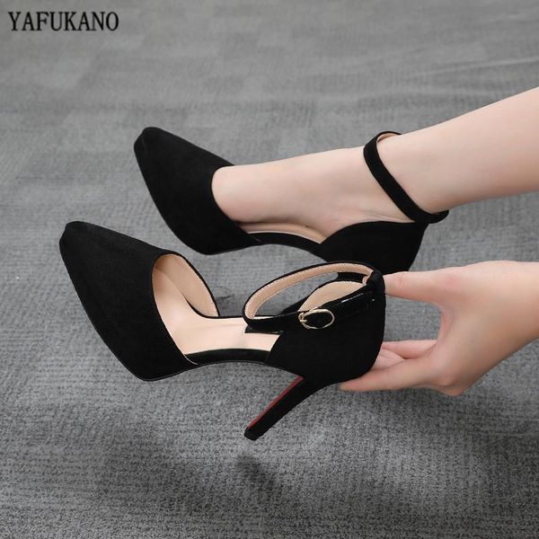 dress shoes platform high heels thin pointed toe women single word buckle pumps mid hollow solid flock work shoe size 32 33, Black
dress shoes platform high heels thin pointed toe women single word buckle pumps mid hollow solid flock work shoe size 32 33, Black