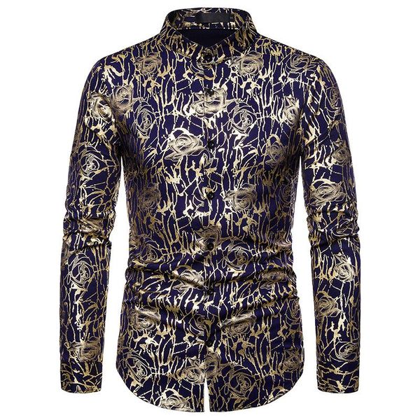 men's casual shirts gold floral slim fit long sleeve dress shirt men button down party wedding male chemise homme, White;black
men's casual shirts gold floral slim fit long sleeve dress shirt men button down party wedding male chemise homme, White;black