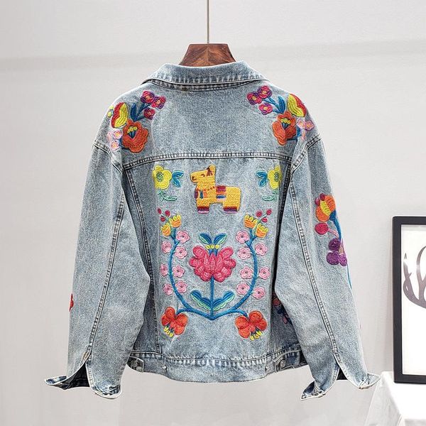 women's jackets autumn fashion heavy work embroidery flowers jeans jacket women boho denim coat loose casual short outerwear female, Black;brown
women's jackets autumn fashion heavy work embroidery flowers jeans jacket women boho denim coat loose casual short outerwear female, Black;brown