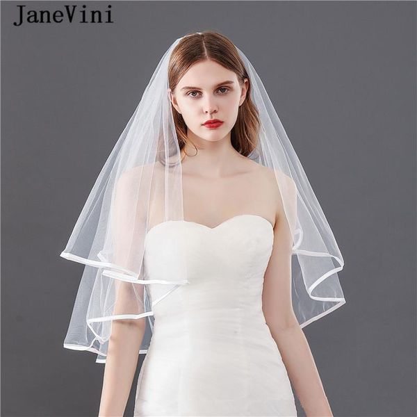bridal veils janevini simple two layers white/ivory tulle wedding with comb ribbon edge short 60*80cm accessories, Black
bridal veils janevini simple two layers white/ivory tulle wedding with comb ribbon edge short 60*80cm accessories, Black