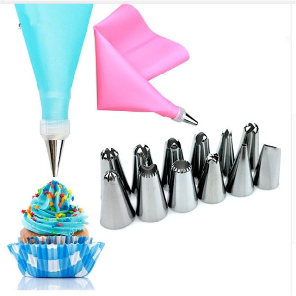 baking & pastry tools duolvqi 14pcs/set silicone icing piping cream bag +12pcs stainless steel nozzle cake decorating
baking & pastry tools duolvqi 14pcs/set silicone icing piping cream bag +12pcs stainless steel nozzle cake decorating