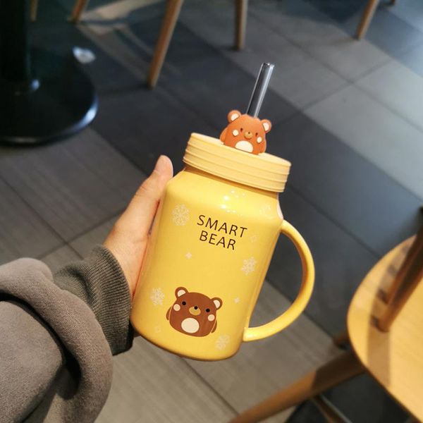 mugs lovely ceramic mug with cover straw cup girl heart student han feng children's water household creative coffee
mugs lovely ceramic mug with cover straw cup girl heart student han feng children's water household creative coffee