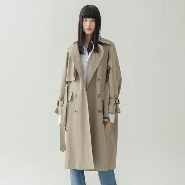 women's trench coats 2021 autumn chic temperament is thin double-breasted mid-length windbreaker jacket women, Tan;black
women's trench coats 2021 autumn chic temperament is thin double-breasted mid-length windbreaker jacket women, Tan;black