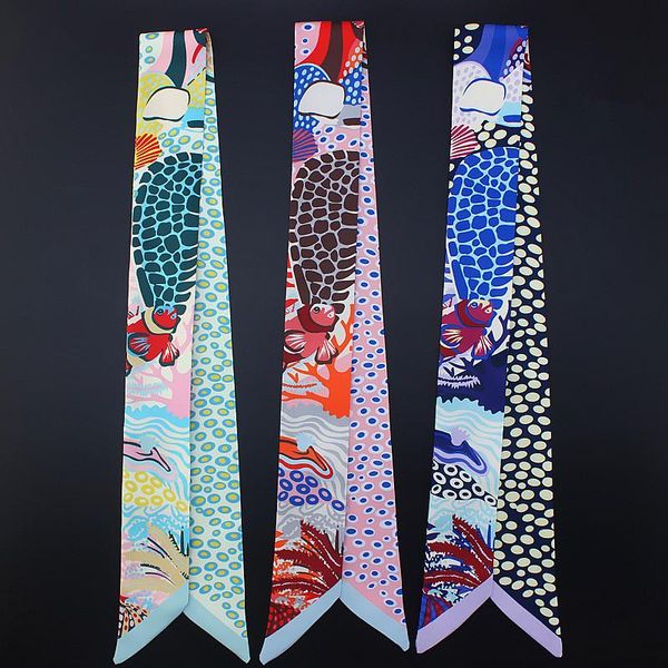 scarves wholesale small silk scarf women two layer print long ribbon headband silky bag strap soft bandage fashion tape cute bandeau, Blue;gray
scarves wholesale small silk scarf women two layer print long ribbon headband silky bag strap soft bandage fashion tape cute bandeau, Blue;gray