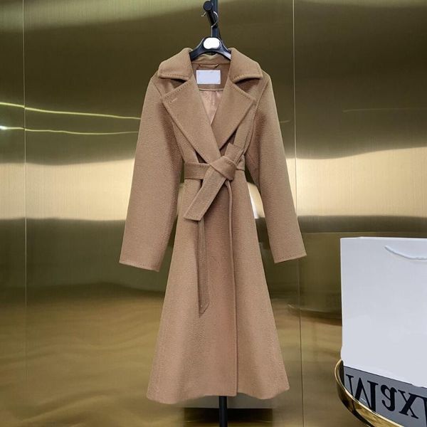 women's wool & blends manuela 2021 100% cashmere coat water rippled long thicken warm alpaca windbreak high end woolen winter for women, Black
women's wool & blends manuela 2021 100% cashmere coat water rippled long thicken warm alpaca windbreak high end woolen winter for women, Black
