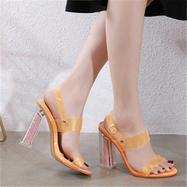 sandals 2021 summer women high heel pvc clear fashion hasp transparent thick shoes white orange 35-40, Black
sandals 2021 summer women high heel pvc clear fashion hasp transparent thick shoes white orange 35-40, Black