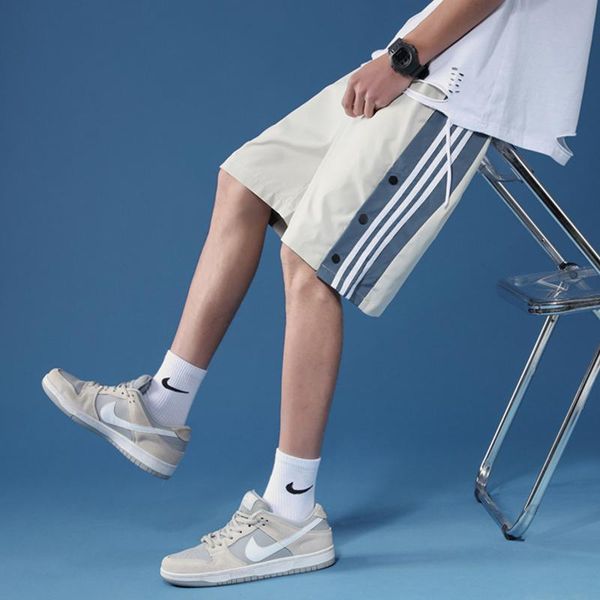 men's shorts #4023 striped breasted men summer thin fashion loose large pants capris casual black blue apricot preppy style sweatpants, White;black
men's shorts #4023 striped breasted men summer thin fashion loose large pants capris casual black blue apricot preppy style sweatpants, White;black