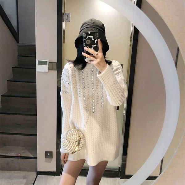 women's sweaters rainstone women white heavy beads twist knitted sweater korean style casual long loose fashion pullover, White;black
women's sweaters rainstone women white heavy beads twist knitted sweater korean style casual long loose fashion pullover, White;black