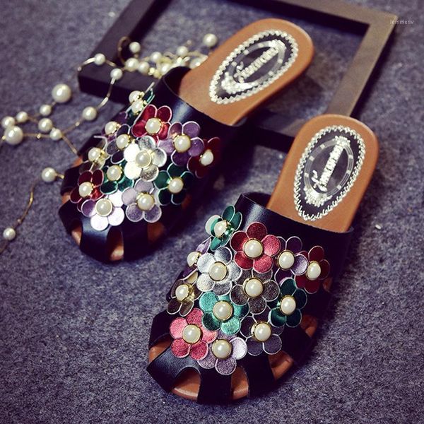 summer slippers for women outdoor fashion casual shoes woman hollow flower pearl flats rubber, Black
summer slippers for women outdoor fashion casual shoes woman hollow flower pearl flats rubber, Black