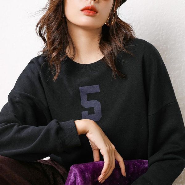 women's sweaters round neck pullover casual loose large size sweater ladies winter base long sleeve digital fashion, White;black
women's sweaters round neck pullover casual loose large size sweater ladies winter base long sleeve digital fashion, White;black