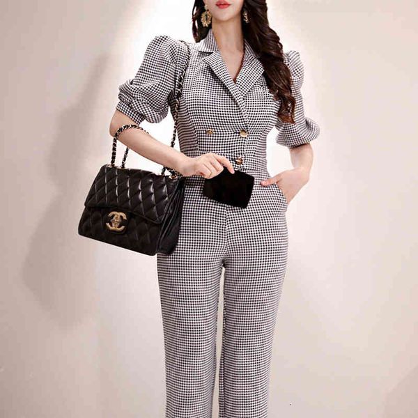 blouses summer korea thin plaid ladies taped puff short long waist women's office overalls wtam, White
blouses summer korea thin plaid ladies taped puff short long waist women's office overalls wtam, White