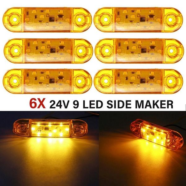 car headlights 6x 12v-24v 9 led truck side marker light lamp tail signal indicator warning for trailer caravan lorry van
car headlights 6x 12v-24v 9 led truck side marker light lamp tail signal indicator warning for trailer caravan lorry van