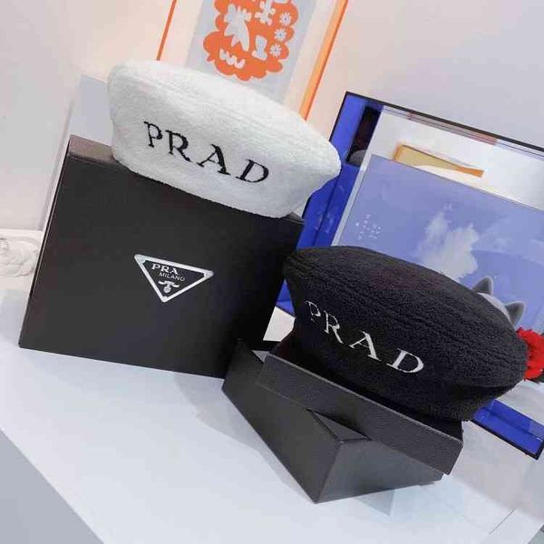 design and simple embroidery letter pr plush beret fashion versatile black artist hat, Blue;gray
design and simple embroidery letter pr plush beret fashion versatile black artist hat, Blue;gray