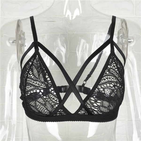 women crop bras strappy lingerie floral sheer lace bra seamless bralette cropped feminino underwear, Red;black
women crop bras strappy lingerie floral sheer lace bra seamless bralette cropped feminino underwear, Red;black