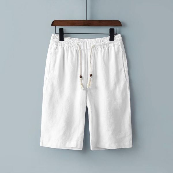 men's shorts k133 forest summer solid casual linen beach pants elastic waist, White;black
men's shorts k133 forest summer solid casual linen beach pants elastic waist, White;black