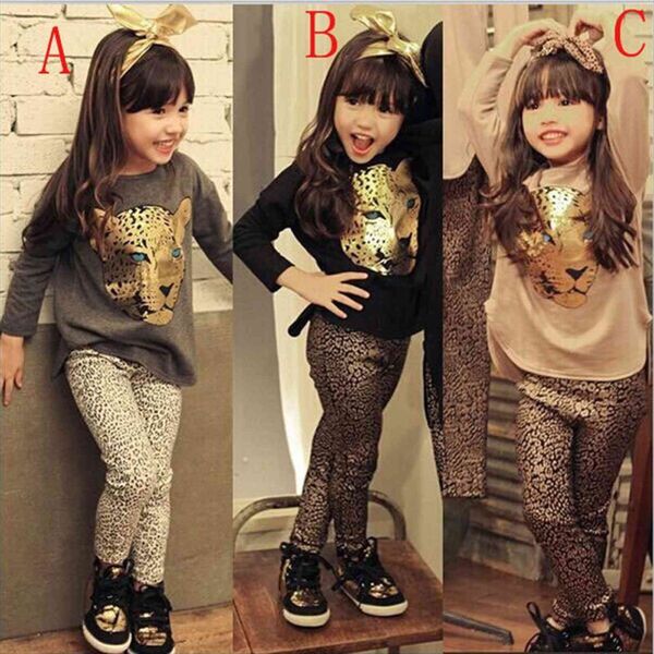 spring fashion casual girls clothing set childrens cotton shirts leopard leggings 2 pieces kids clothes suit, White
spring fashion casual girls clothing set childrens cotton shirts leopard leggings 2 pieces kids clothes suit, White