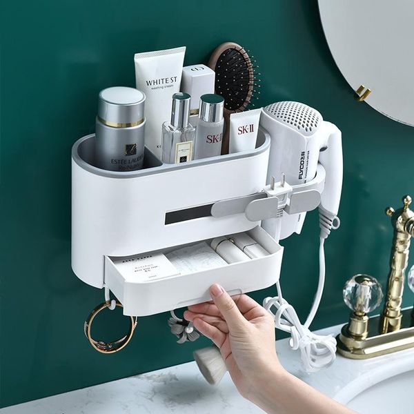 hooks & rails wall-mounted hair dryer rack toilet with drawer storage organizer punching bathroom shelf accessories
hooks & rails wall-mounted hair dryer rack toilet with drawer storage organizer punching bathroom shelf accessories