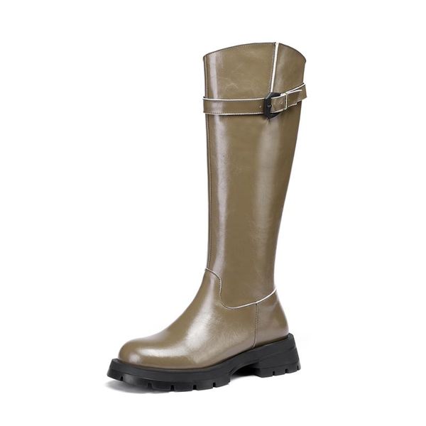 boots leather motorcycle knee high women elegant round toe shoes fashion ladies black khaki zipper buckle low heel riding
boots leather motorcycle knee high women elegant round toe shoes fashion ladies black khaki zipper buckle low heel riding