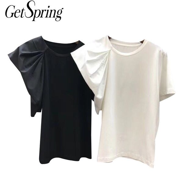 women t shirt cotton black tshirt asymmetrical short sleeve white slim thin leisure tee shirts summer 210430
women t shirt cotton black tshirt asymmetrical short sleeve white slim thin leisure tee shirts summer 210430