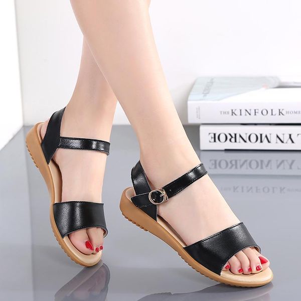 sandals summer leather comfortable shoes woman white split women flat ladies beach sandalias zapatos de mujer, Black
sandals summer leather comfortable shoes woman white split women flat ladies beach sandalias zapatos de mujer, Black