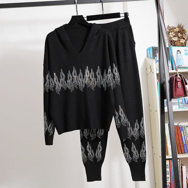pant black blue tracksuit women knitted outfits hooded pullover sweater pencil pants set female loose casual knitting suit streetwear, White
pant black blue tracksuit women knitted outfits hooded pullover sweater pencil pants set female loose casual knitting suit streetwear, White