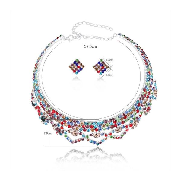 jewelry sets luxury designer bracelet women shining rhinestone necklace earrings wedding party banquet set, Black
jewelry sets luxury designer bracelet women shining rhinestone necklace earrings wedding party banquet set, Black