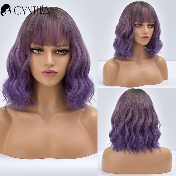 purple ombre short bob body wave synthetic wigs for women natur synthet white cosplay synthet natural hair lolita pelucas, Black
purple ombre short bob body wave synthetic wigs for women natur synthet white cosplay synthet natural hair lolita pelucas, Black