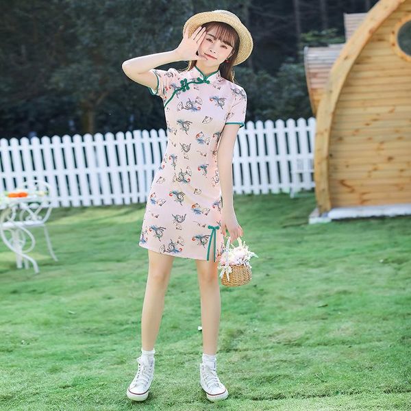 vintage chinese women short sleeve printed satin handmade button mini cheongsam mandarin collar qipao dress ethnic clothing, Red
vintage chinese women short sleeve printed satin handmade button mini cheongsam mandarin collar qipao dress ethnic clothing, Red