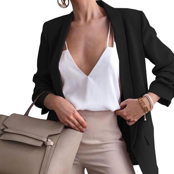 women's suits & blazers women loose casual jacket suit spring autumn outerwear long sleeve blazer jackets 2021, White;black
women's suits & blazers women loose casual jacket suit spring autumn outerwear long sleeve blazer jackets 2021, White;black