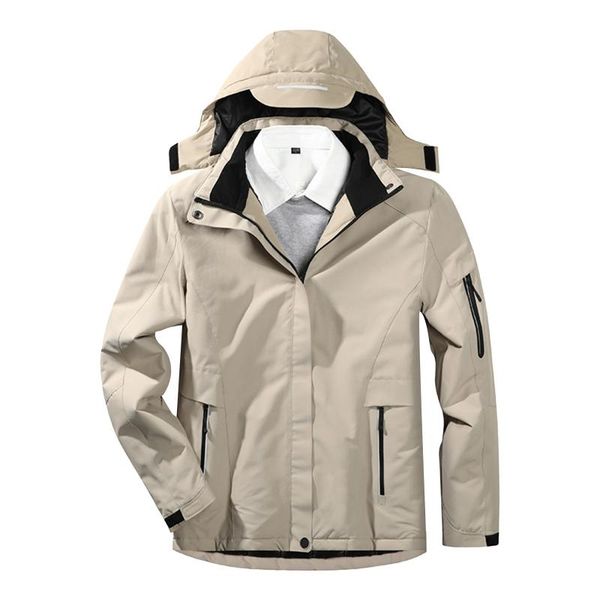 men's trench coats 3 area heating jackets soild color with detachable hat velvet usb charging windproof and warm hiking coat, Tan;black
men's trench coats 3 area heating jackets soild color with detachable hat velvet usb charging windproof and warm hiking coat, Tan;black