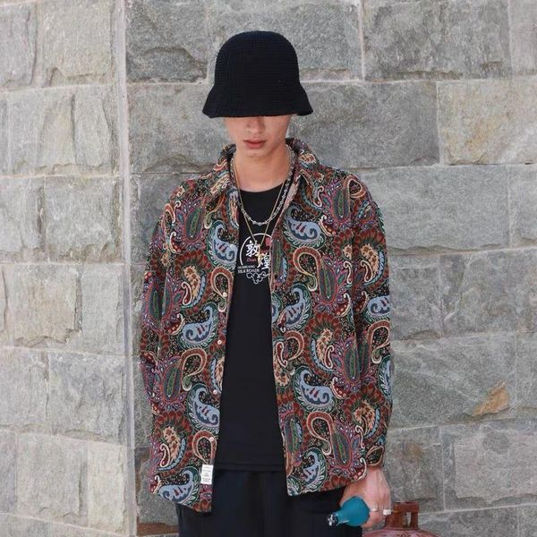 men's casual shirts 2021 baroque long sleeve shirt jacket autumn retro ethnic embroidery female vintage loose couple oversize trendy, White;black
men's casual shirts 2021 baroque long sleeve shirt jacket autumn retro ethnic embroidery female vintage loose couple oversize trendy, White;black