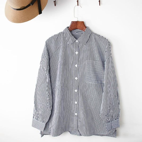women's blouses & shirts 2021 spring summer women striped pocket blouse long sleeves turn down collar cotton shirt loose over size casu, White
women's blouses & shirts 2021 spring summer women striped pocket blouse long sleeves turn down collar cotton shirt loose over size casu, White