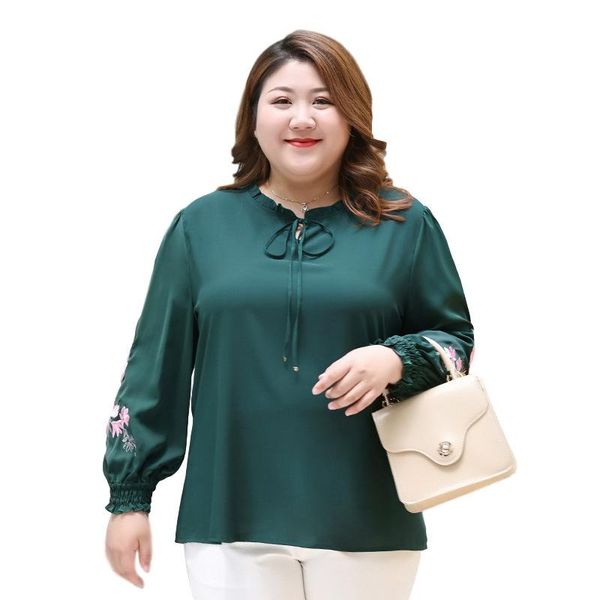 women's blouses & shirts xl to 6xl plus size women blouse long sleeve floral embroidered chiffon spring autumn loose thin blusas de muj, White
women's blouses & shirts xl to 6xl plus size women blouse long sleeve floral embroidered chiffon spring autumn loose thin blusas de muj, White