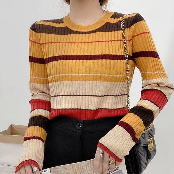 women's sweaters round-necked striped sweater long-sleeved inside and outside wear 2021 autumn winter style loose-thin jumper at the, White;black
women's sweaters round-necked striped sweater long-sleeved inside and outside wear 2021 autumn winter style loose-thin jumper at the, White;black