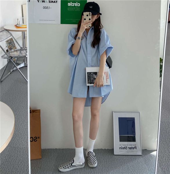 temperament shirt dress women's summer small loose fashion design sense niche temperament skirt, Black;gray
temperament shirt dress women's summer small loose fashion design sense niche temperament skirt, Black;gray