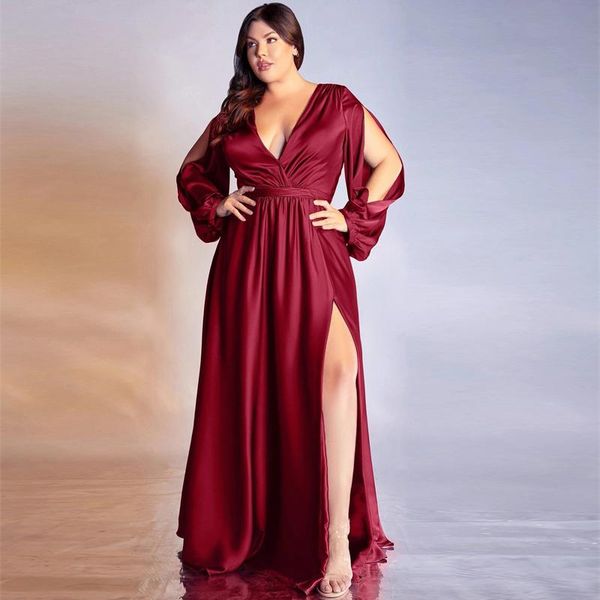 plus size dresses 5xl v neck long sleeve high waist slit dress loose evening party prom maxi gowns outfits autumn spring, Black
plus size dresses 5xl v neck long sleeve high waist slit dress loose evening party prom maxi gowns outfits autumn spring, Black
