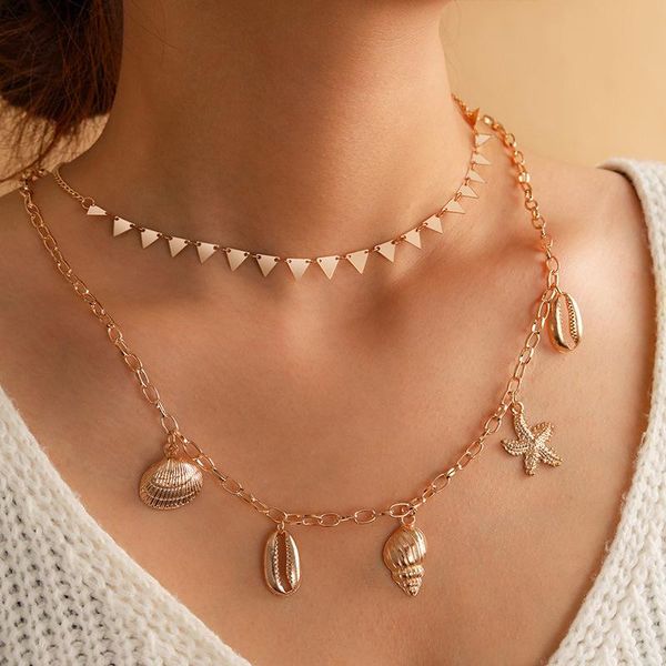 gold color choker necklace for women 2 layers triangle shells pendant chain necklaces & pendants velvet chokers fashion jewelry, Silver
gold color choker necklace for women 2 layers triangle shells pendant chain necklaces & pendants velvet chokers fashion jewelry, Silver
